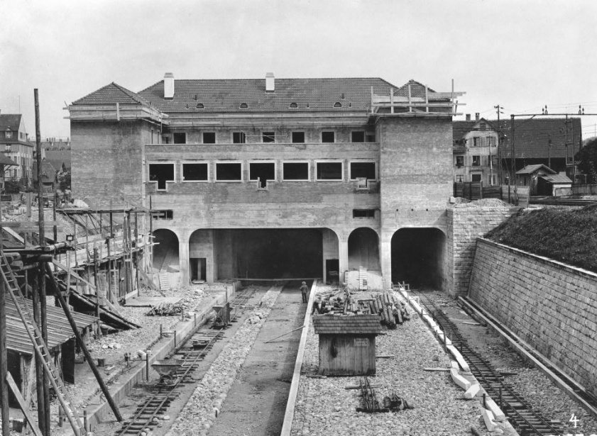 Bau des Bahnhofs Wiedikon, 24. Juni 1926